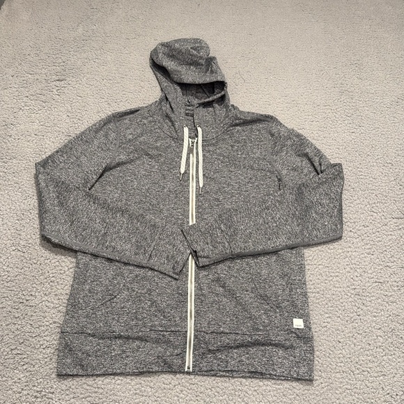 Vuori Halo Performance Hoodie 2.0 Men's Zip-Up Sweater in Heather Grey size S - Picture 2 of 5